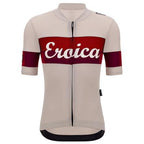 Slim fit breathable Eroica cycling jersey Santini Eroica Quiete Unisex Jersey Cappuccino