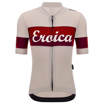 Slim fit breathable Eroica cycling jersey Santini Eroica Quiete Unisex Jersey Cappuccino