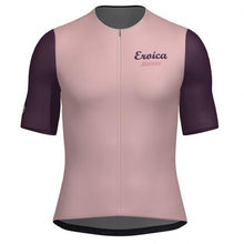 Santini Eroica Borgo Unisex Jersey Pink with raw-cut sleeves and covered zipper

