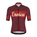 Santini wool cycling jersey Eroica Ruby Bordeaux with merino blend and retro design