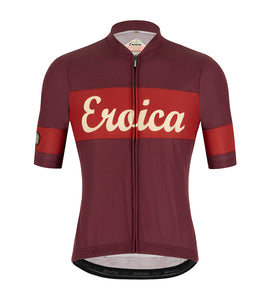 Santini Eroica Ruby Wool Jersey-(Bordeaux)