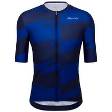 Santini cycling jersey Furia Smart Navy Blue with breathable lightweight fabric and classic fit