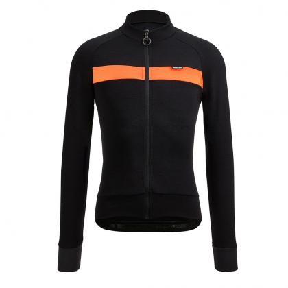 Santini Adapt Wool Long Sleeve Jersey in Black and Orange

