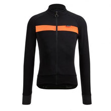 Santini Adapt Wool Long Sleeve Jersey in Black and Orange

