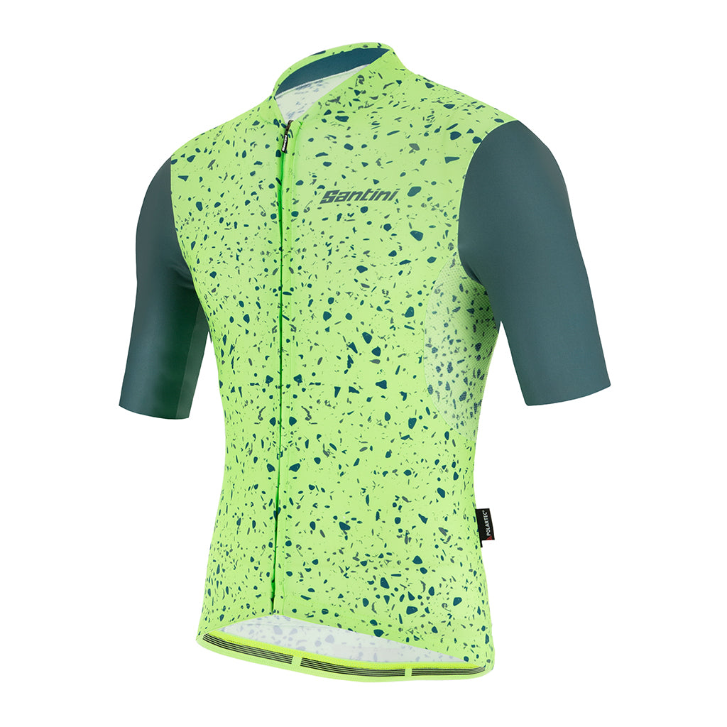 Front view of Santini Delta Pietra Jersey – aero fit and raw-cut sleeves