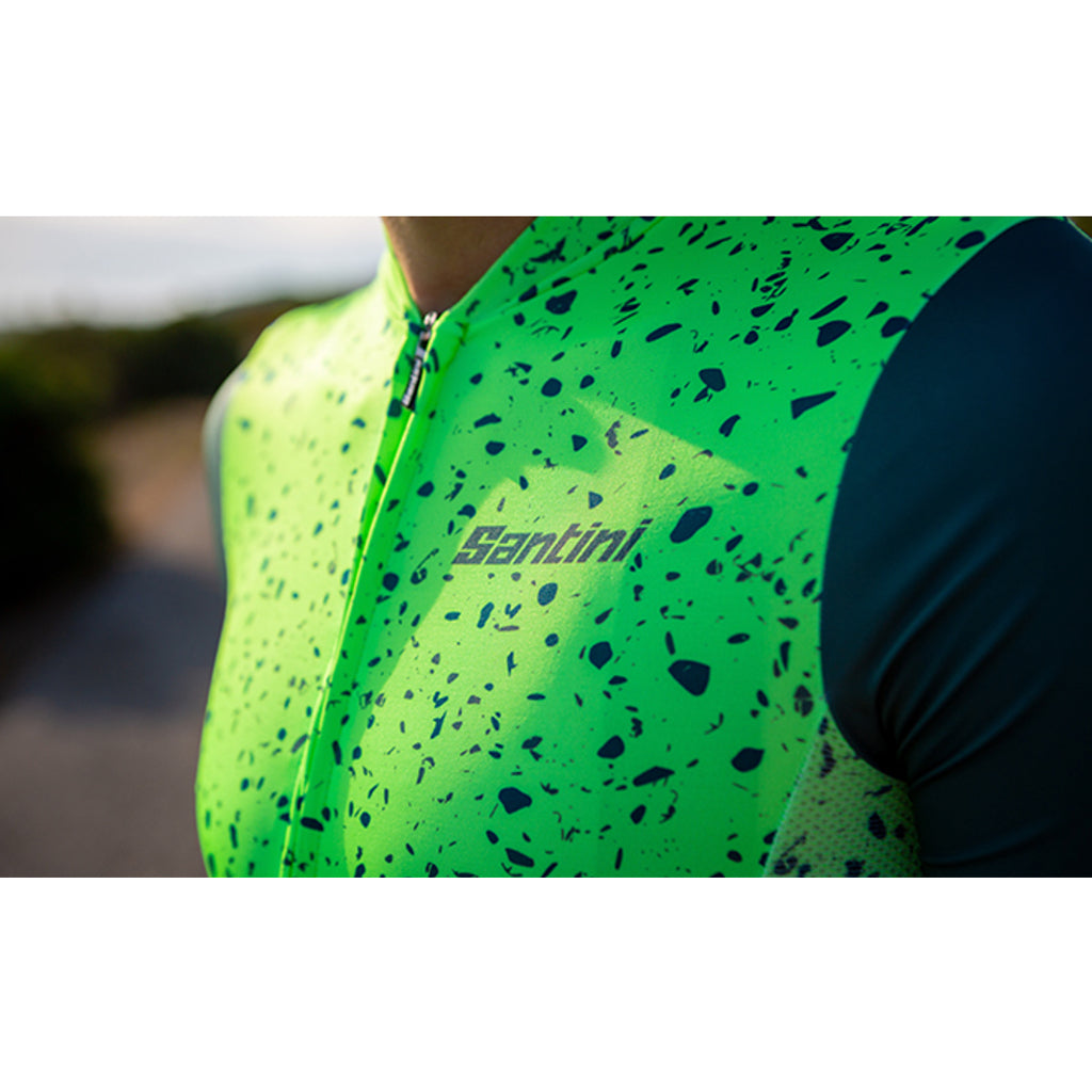 Lightweight Santini cycling jersey in Military Green