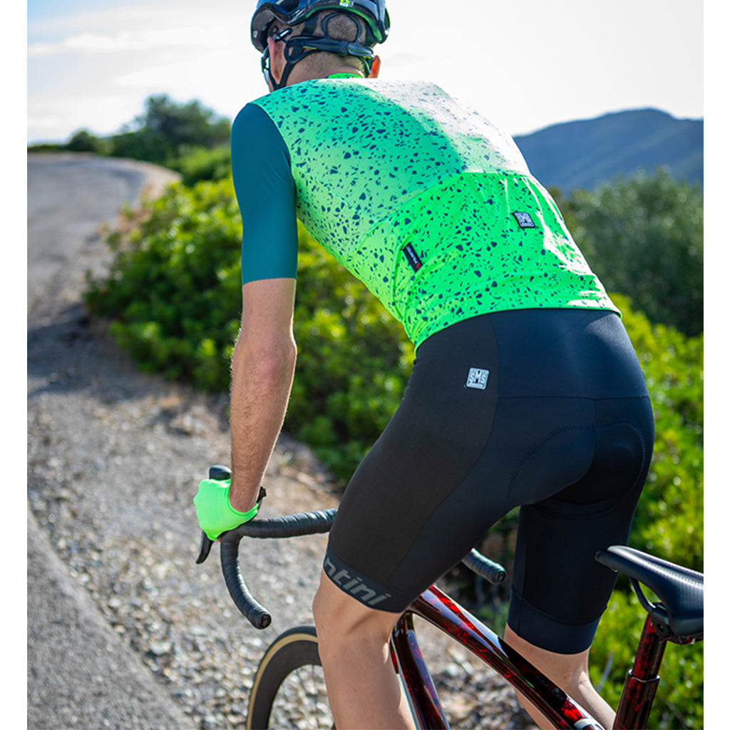 Lightweight Santini Pro Performance cycling jersey in Military Green