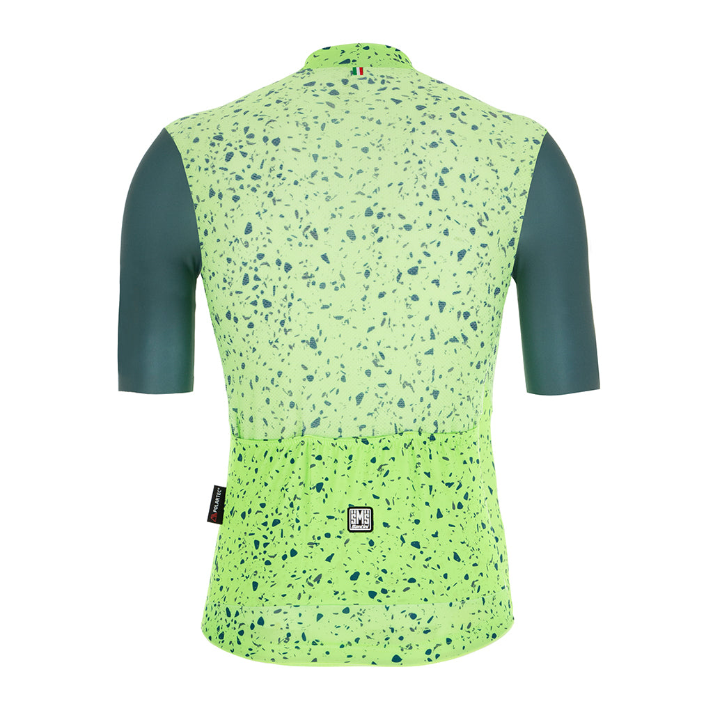 Santini Military Green cycling jersey with breathable Delta back panel


