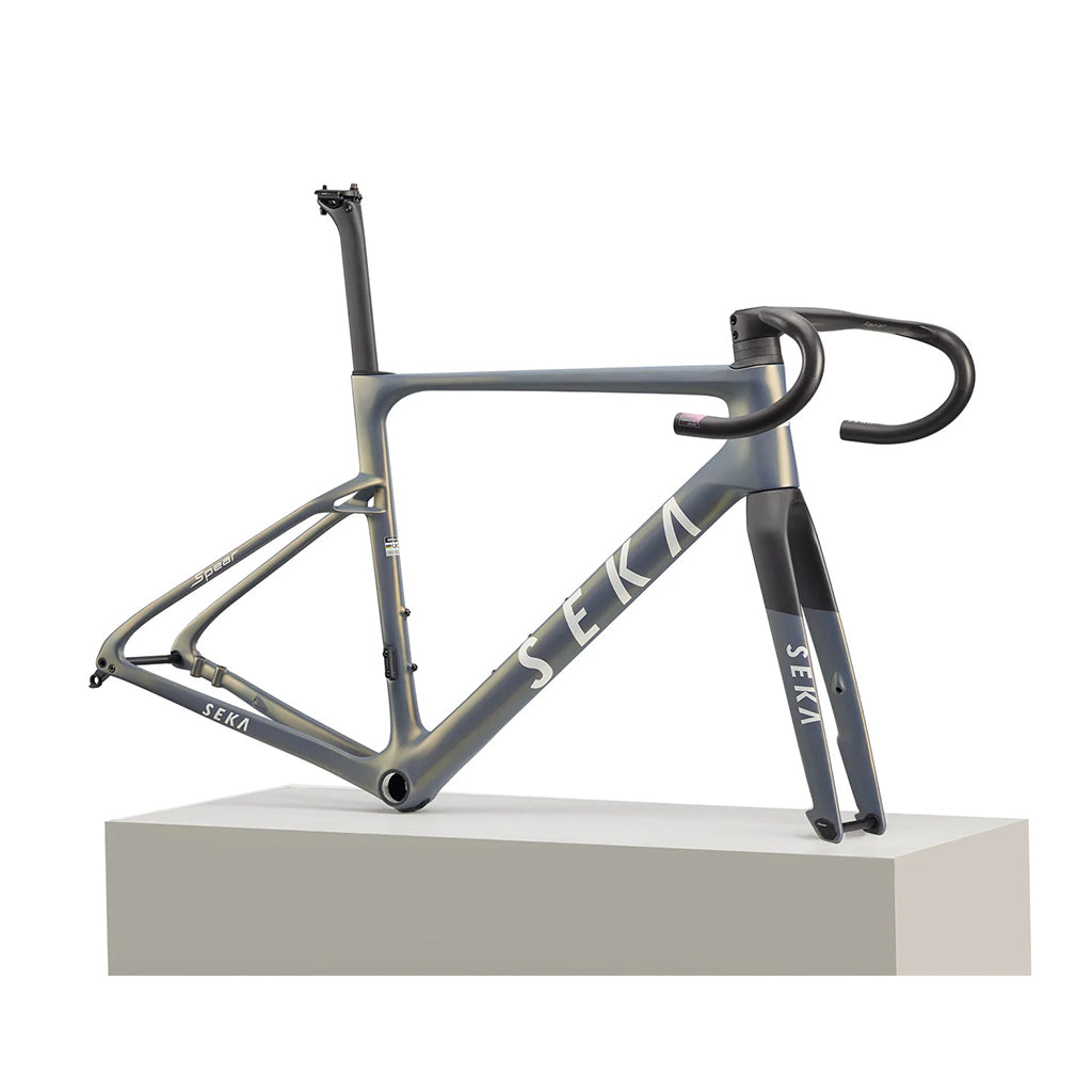 Side SEKA Spear frameset in twilight blue.