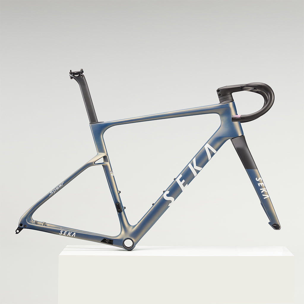 View 5 of the SEKA Spear frameset in twilight blue.