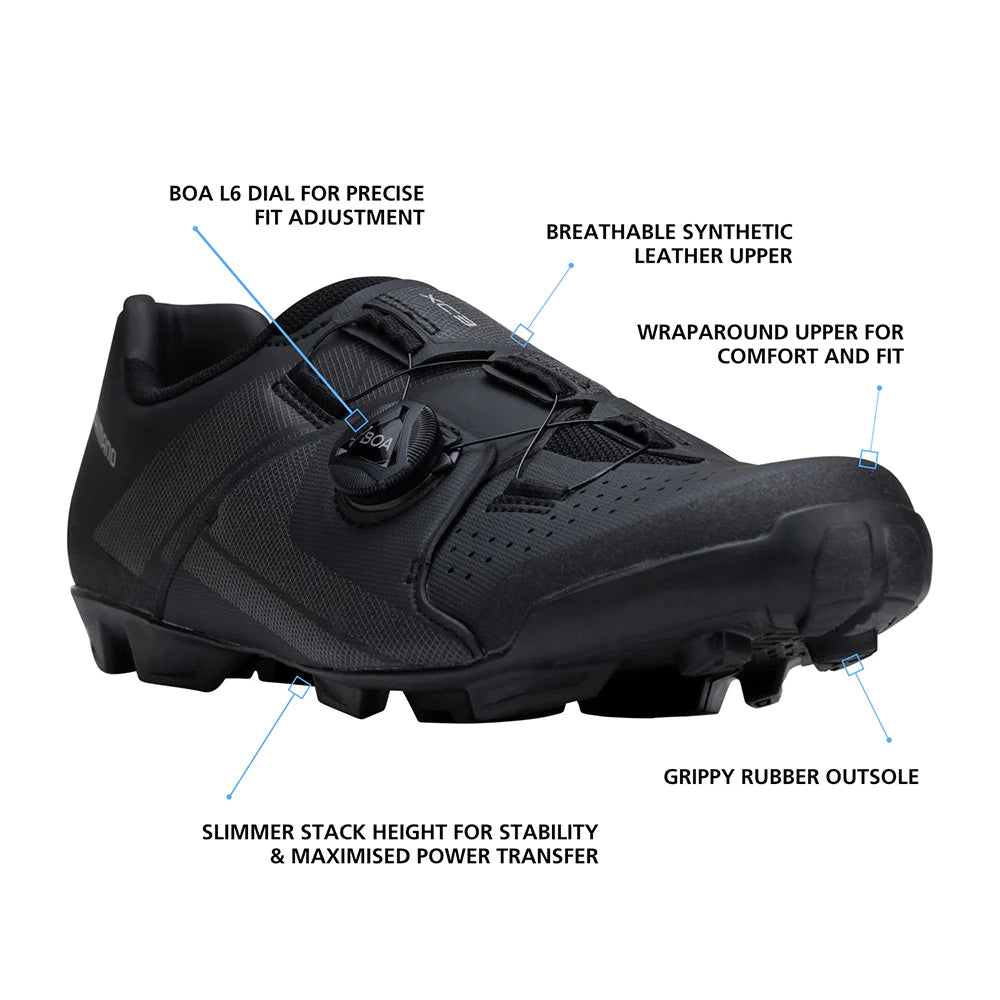 Shop Shimano MTB SHOES SH-XC300 (Black, wide, Size 43) Online In India