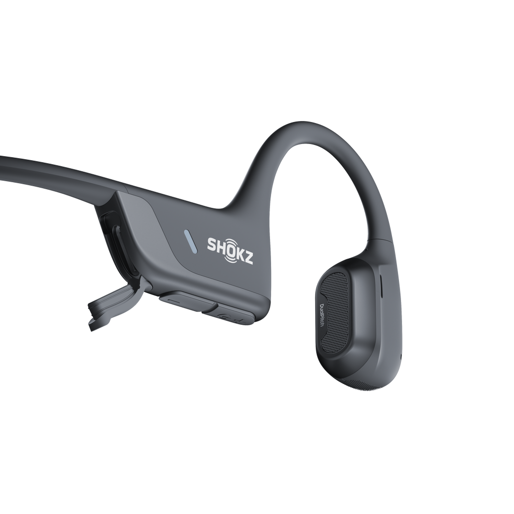 Close-up detail of Shokz OpenRun Pro 2 black headphone earhook