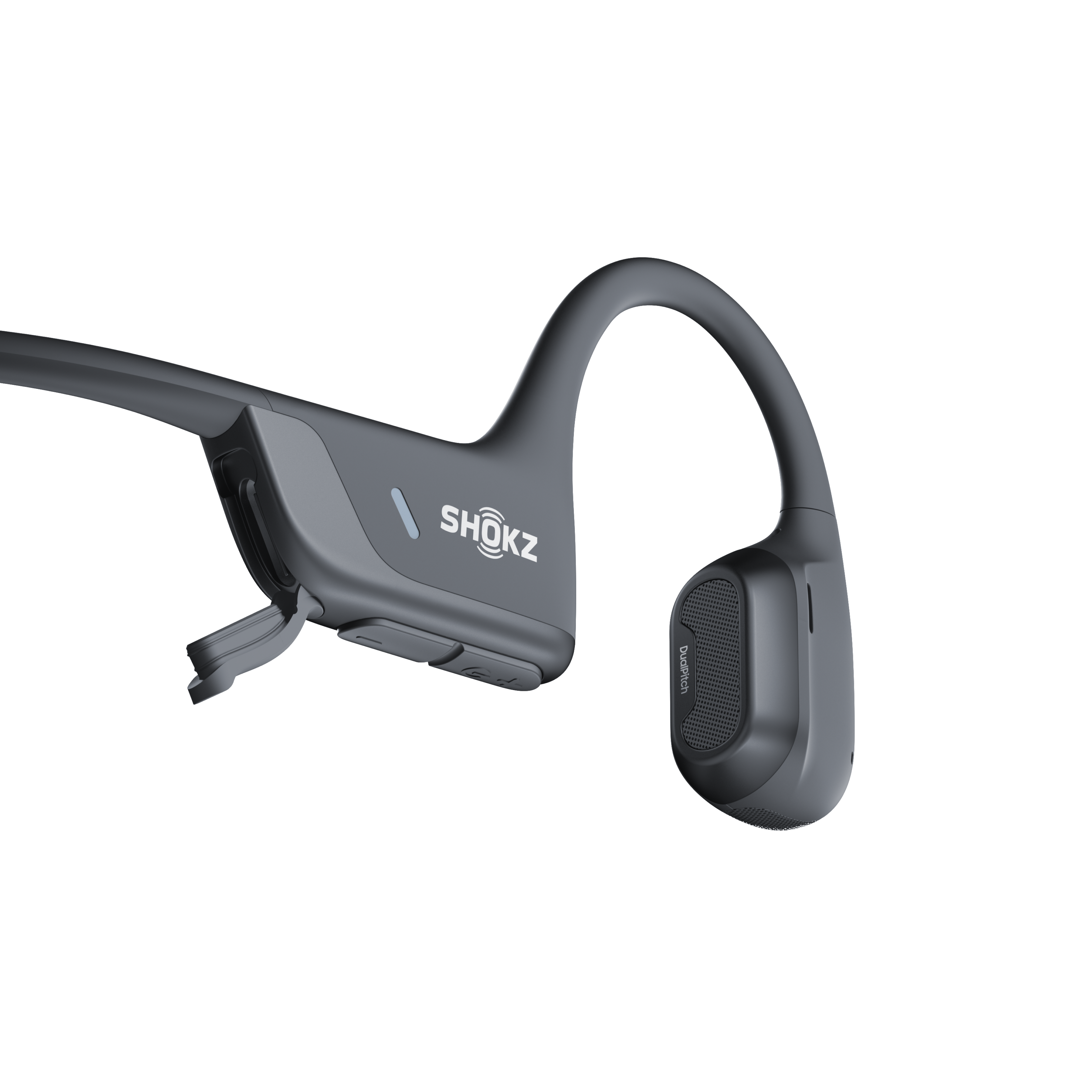 Close-up detail of Shokz OpenRun Pro 2 black headphone earhook