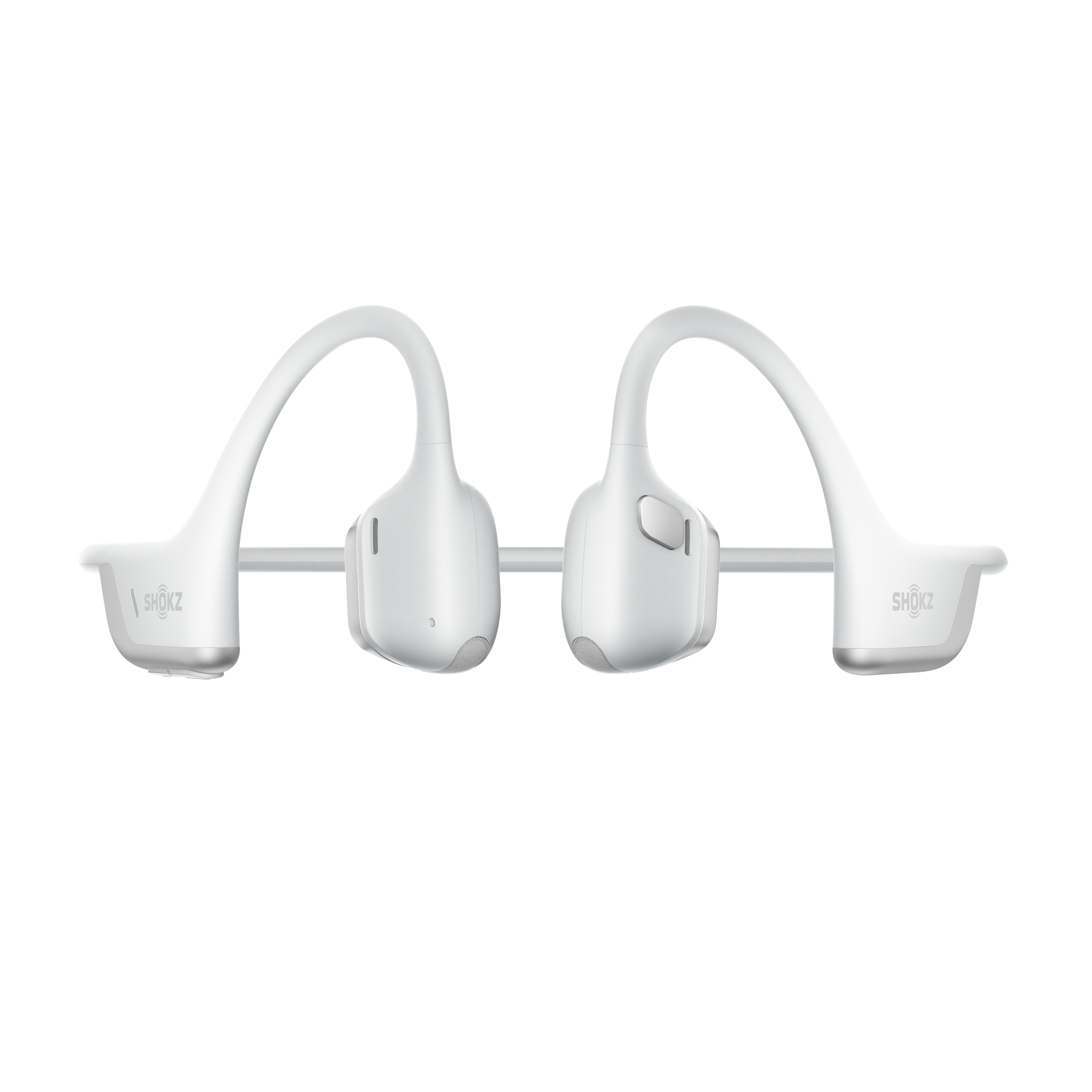 Shokz OpenRun Pro 2 silver bone conduction headphones side angle view