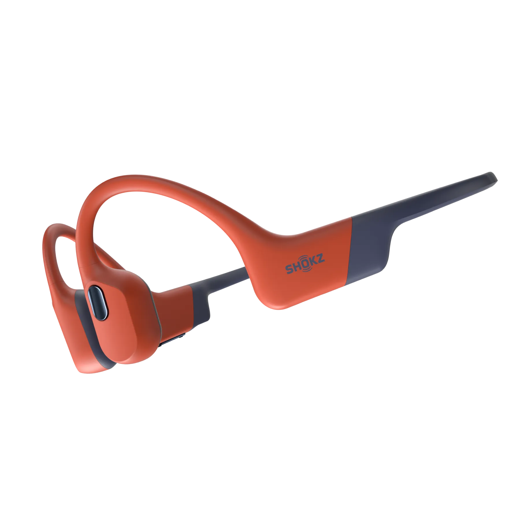 Shokz OpenSwim Pro red waterproof headphones close-up detail