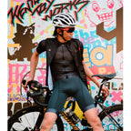 Cycling gilet black breathable design with reflective accents