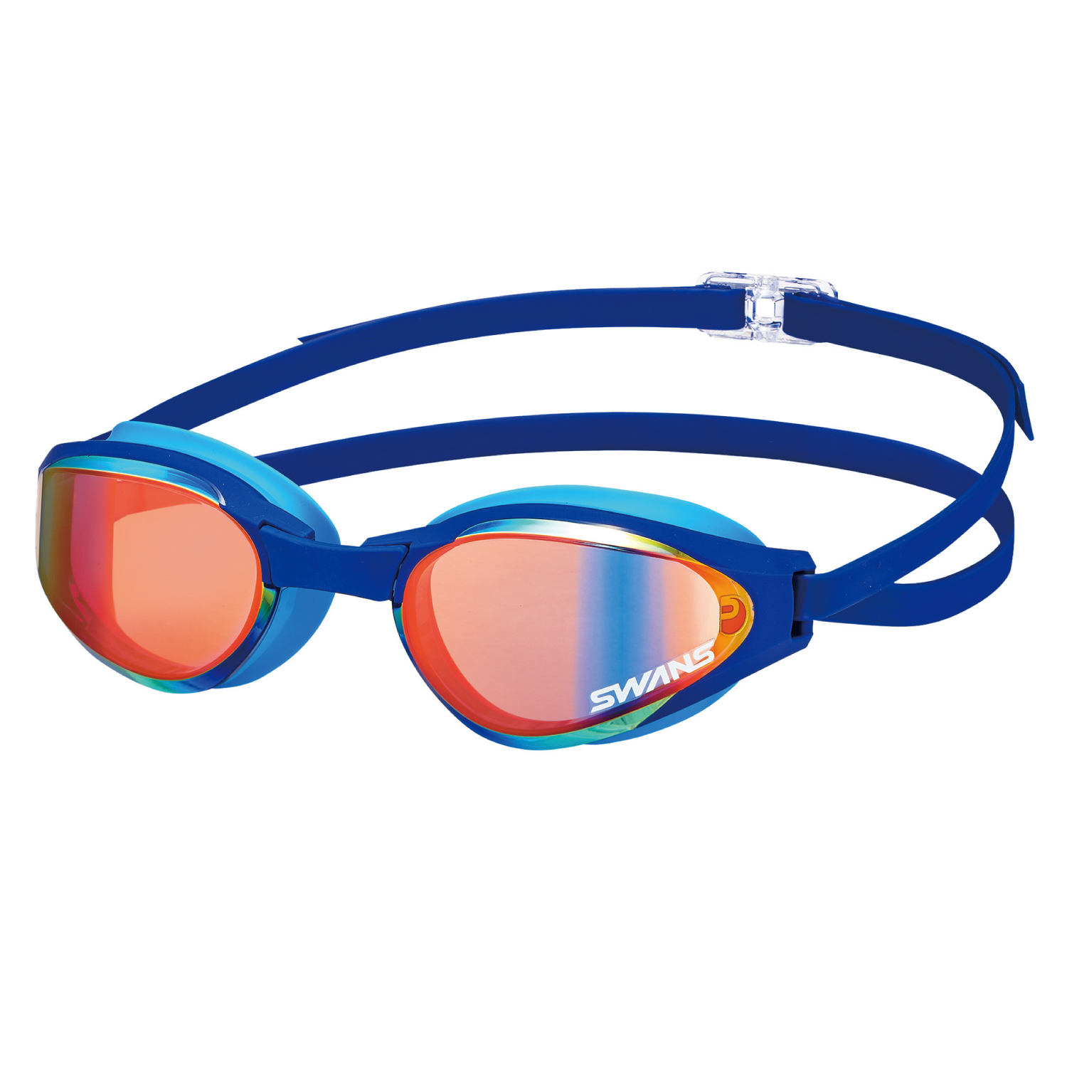 Swans Ascender SR-81M PAF Navy x Shadow Mirror swimming goggles, curved outdoor mirror lens.