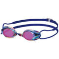 Swans SR-7M Navy x Shadow Mirror swimming goggles, non-cushion mirror lens.