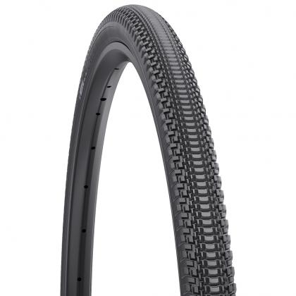 Side view of the WTB Vulpine 700c tire, highlighting its sleek profile and efficient tread design.

