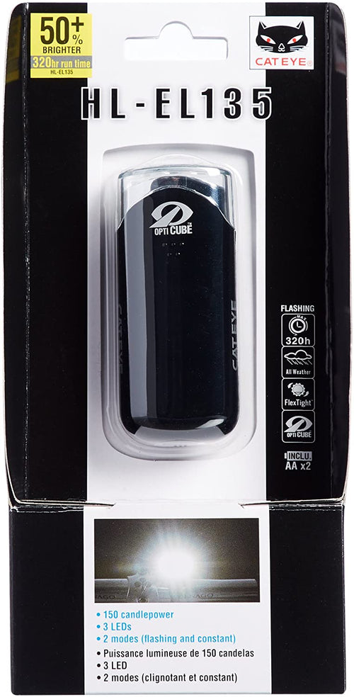 CatEye HL-EL135N bicycle headlamp – includes external battery for extended runtime