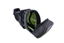 The Birzman Roadster II Saddle Bag, featuring a light attachment loop and waterproof fabric on the bottom.

