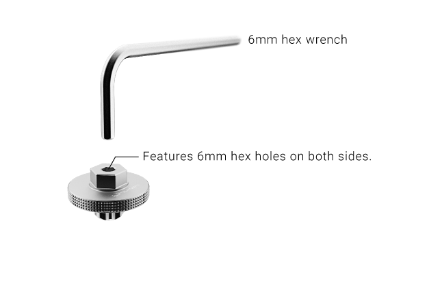 Birzman Crank Arm Cap Tool II, compatible with 8-notch and 16mm internal hex crank caps.

