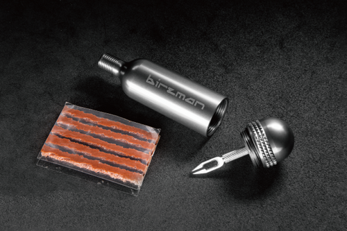 The Birzman Tubeless Tyre Repair Kit, showing the cleaning file and insertion tool hybrid for puncture repair.

