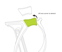 The Birzman bottle cage in black, showcasing its unique design with interchangeable colored pieces for customization.