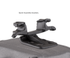 Close-up of the Birzman Elements I Saddle Bag, showing the patented Quick Assembly Bracket for tool-free mounting.

