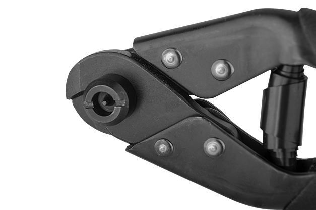 A close-up of the Birzman Housing and Cable Cutter, showing the comfortable handles and integrated awl.

