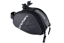 Birzman M-Snug Saddle Bag with dual zips and quick assembly brackets for organized storage.

