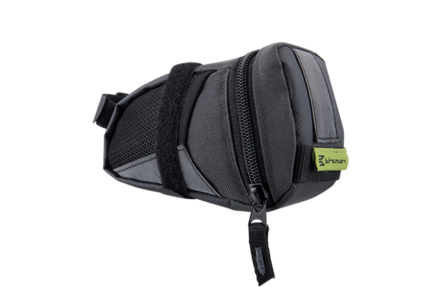 Birzman Roadster II Saddle Bag (0.4L) with a narrow 4cm body to prevent thigh rub.

