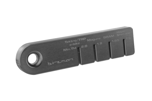 Birzman Rotor Wear Indicator, a tool for checking the minimum thickness of a bike's brake rotor.

