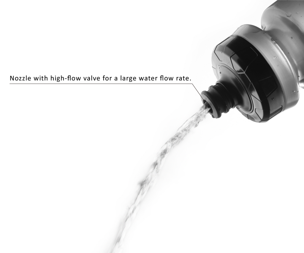 A close-up of the Birzman Water Bottle II, showing its semi-transparent material and 550ml volume.

