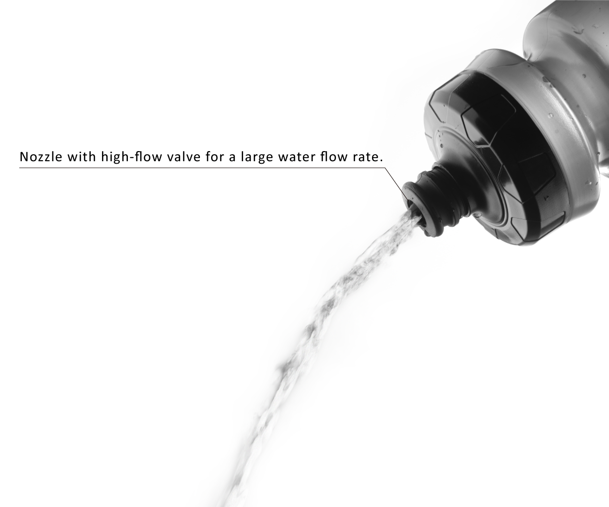 A close-up of the Birzman Water Bottle II, showing its semi-transparent material and 550ml volume.

