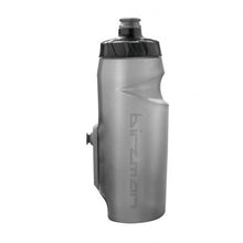 Birzman BottleCleat strapless 650ml drinks bottle in black, with its patented cleat-to-clip locking mechanism.

