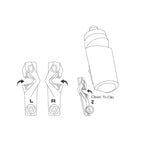 A black BottleCleat with a 650ml capacity, a unique strapless bottle that provides flexible orientation of assembly according to handedness.