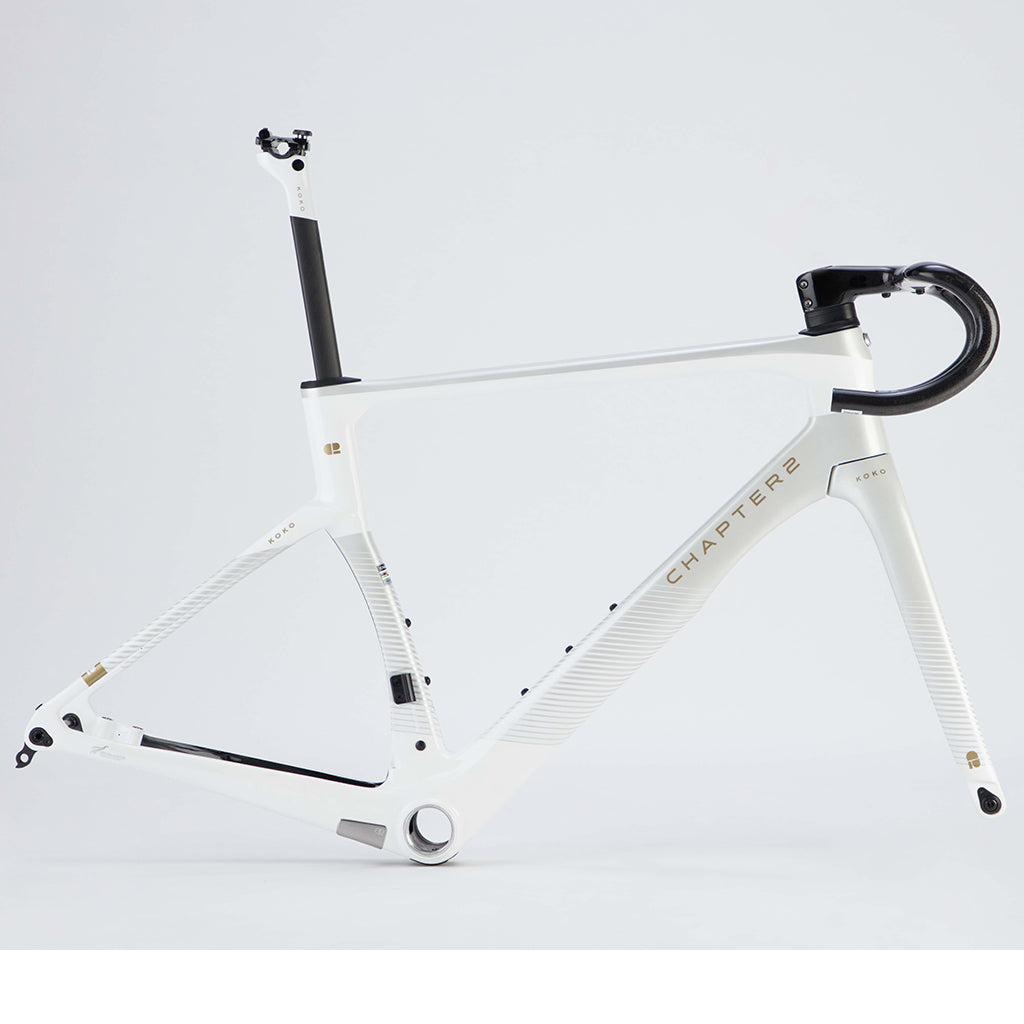 Shop Chapter2 KOKO Aero Road Disc Brake Frameset-(White/Grey-Tauriparipa)  Online in India  | United By Cycling