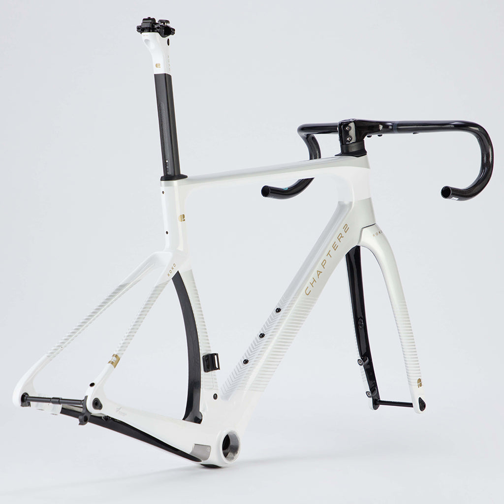 Shop Chapter2 KOKO Aero Road Disc Brake Frameset-(White/Grey-Tauriparipa)  Online in India  | United By Cycling