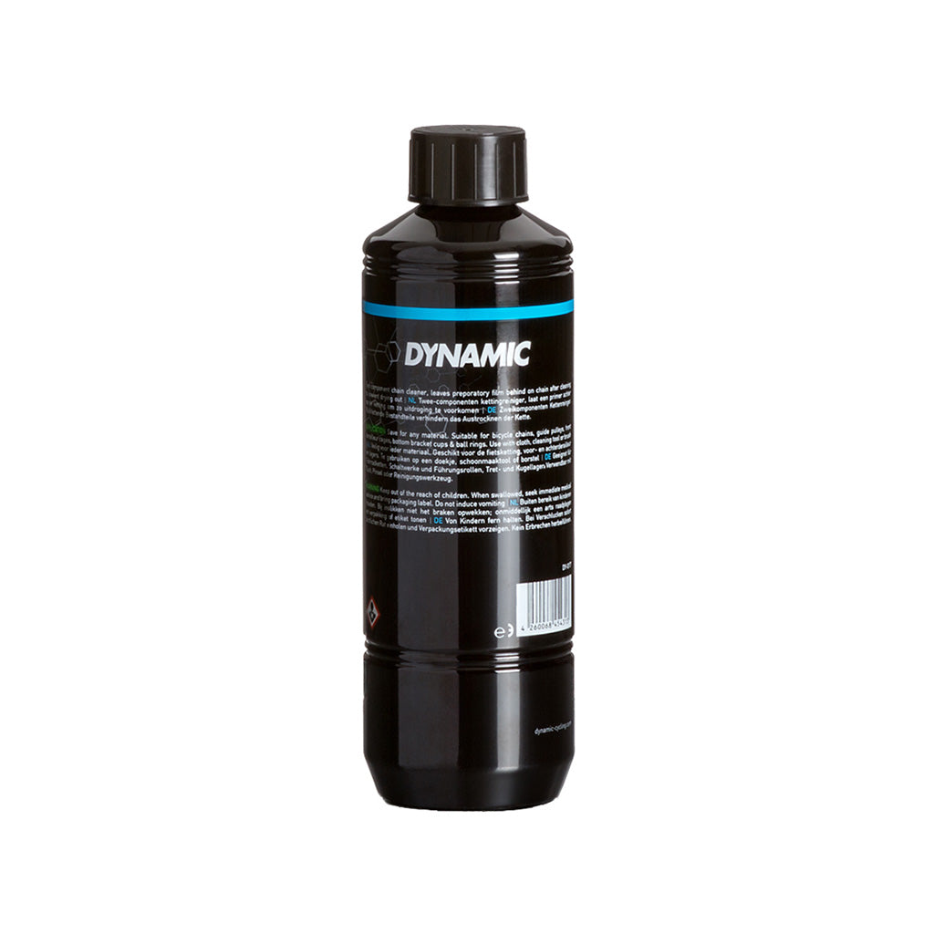 Dynamic Chain Cleaner 500ml, an essential maintenance product for keeping bicycle chains pristine and extending drivetrain life.

