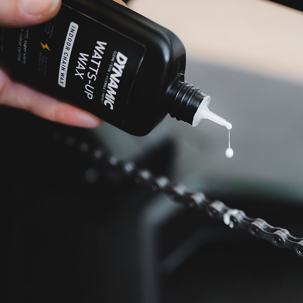 Dynamic Watts-Up Wax - Indoor Wax (100ml), a high-performance lubricant designed for optimal efficiency and cleanliness on indoor smart trainers.
