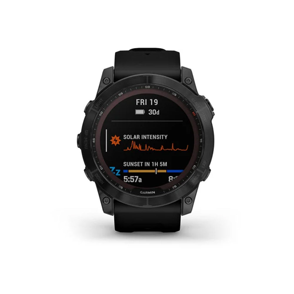 Garmin Smart Watch Fenix 7X Solar (Sapphire/Black Ti W/Black Silicon Band)