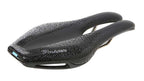 High-performance black ISM PN 4.0 saddle, providing superb thigh and hamstring clearance for aggressive cornering.