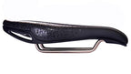 A side-view of the black ISM PN 4.0 bicycle saddle, highlighting its sleek design and increased sit bone contact points.

