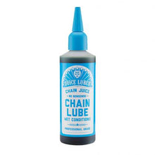 Juice Lubes Wet Conditions Chain Oil 130ml bottle, formulated for superior lubrication in wet and muddy cycling environments.

