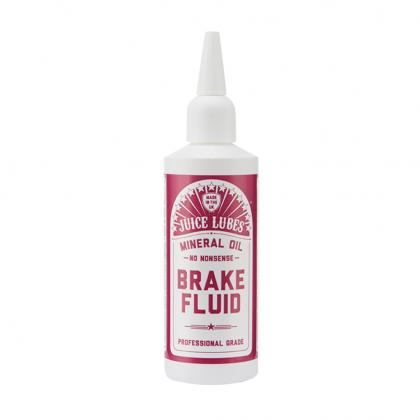 Juice Lubes Mineral Oil Brake Fluid 130ml bottle, designed for hydraulic bicycle brakes requiring mineral oil.


