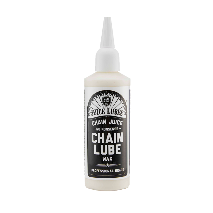 Juice Lubes Chain Juice Wax 130ml bottle, a wax-based chain lubricant for clean and quiet bicycle drivetrains.

