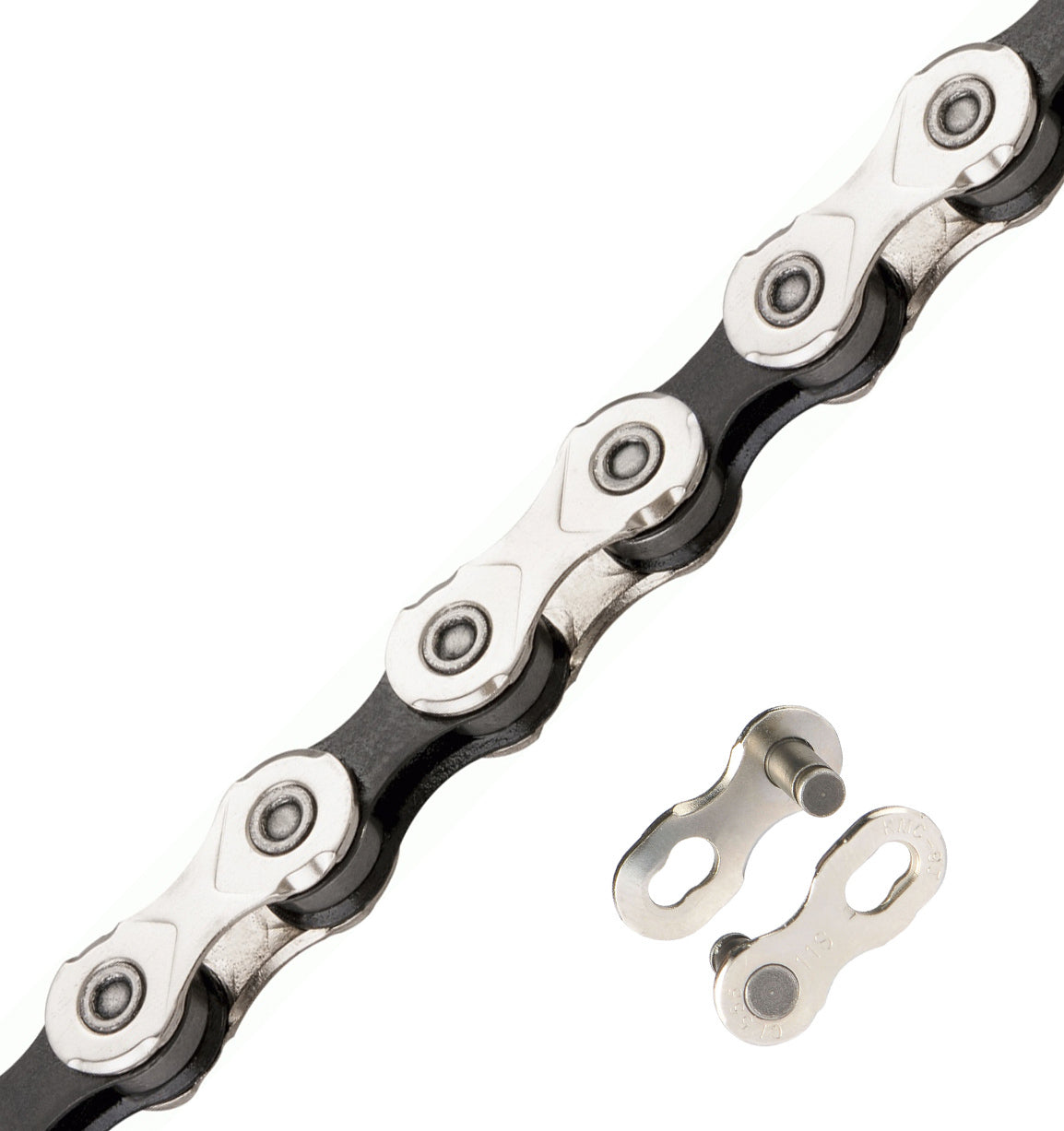 KMC X11 11 Speed Chain Silver Black 118 Links