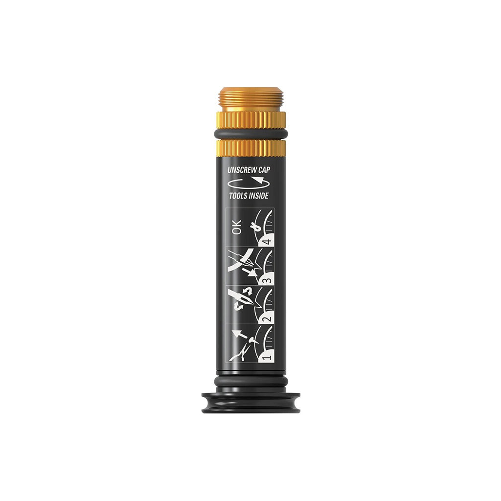 Compact Lezyne tubeless plug kit with stainless-steel reamer

