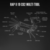 Lezyne multitool for bike repairs with chain breaker and hex wrenches

